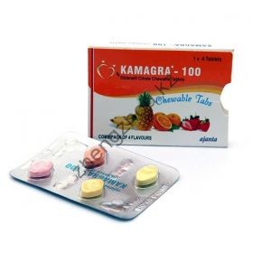 Виагра (силденафил) Kamagra-100 Chewable 100 мг 1 таблетка (4 таблеток)